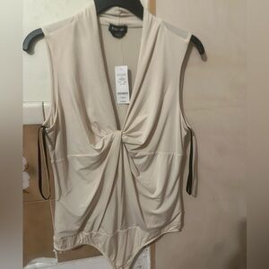 Beige Bodysuit Top